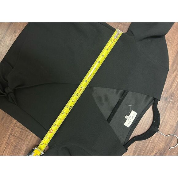 Madewell Texture & Thread Crepe Wrap Top, Black Blouse, Sz Small, MSRP $49 - Picture 4 of 8